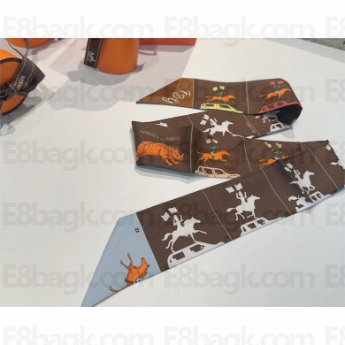Hermes Twilly Silk Scarf 5x86cm 250305 24 2025
