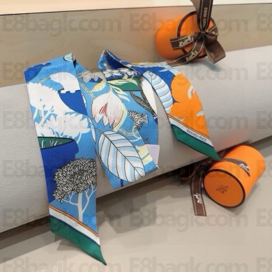 Hermes Twilly Silk Scarf 5x86cm 250305 39 2025