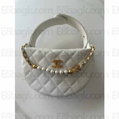 CHANEL pouch in Grained Calfskin AP4584 white 2025