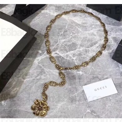 Gucci Metal Necklace With Floral Detail 603535