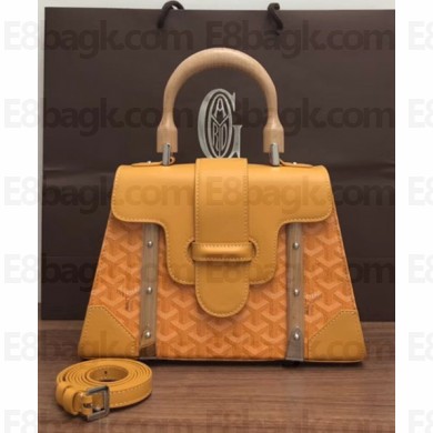 Goyard Wooden Handle Saigon PM Tote Bag Yellow