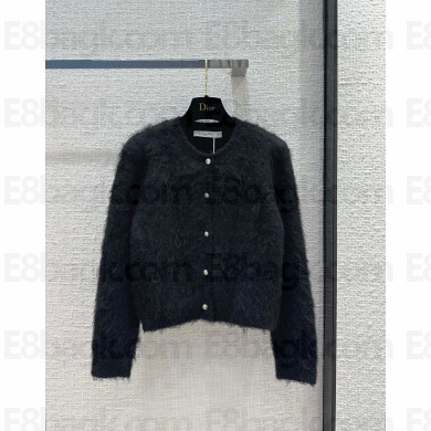DIOR Black Technical Alpaca and Wool Knit Cardigan 2023
