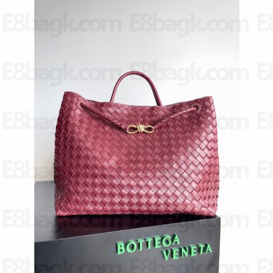 Bottega Veneta Large Andiamo Top Handle Bag in Intrecciato Leather 743575 barolo 2023 