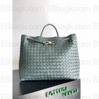 Bottega Veneta Large Andiamo Top Handle Bag in Intrecciato Leather 743575 slate 2023 