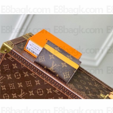 LOUIS VUITTON Monogram Macassar Double Card Holder M12844 yellow 2025