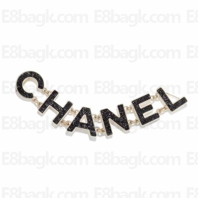 Chanel 'CHANEL' Brooch AB0057 Gold/Black 2018