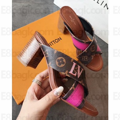 Louis Vuitton Heel 9cm Summer Trunks Monogram Canvas Panorama Mule 2018
