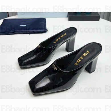 Prada Patent leather mules black heel 9cm 1129-2024