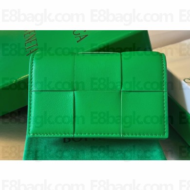 Bottega Veneta Intreccio leather Cassette Business Card Case 651396 Green