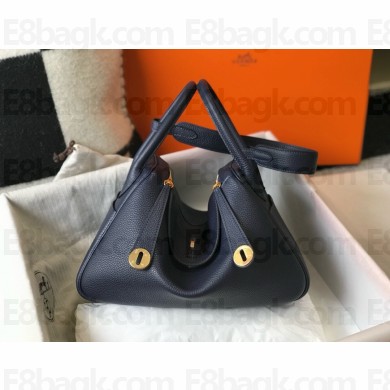 Hermes Lindy 26/30 in togo Leather Bag NAVY BLUE 2025