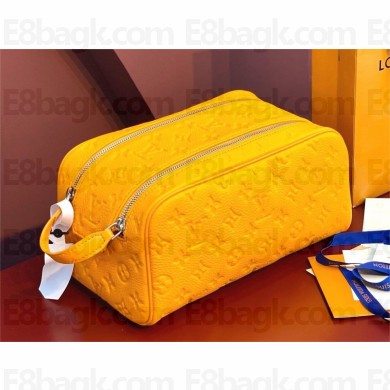 Louis Vuitton Taurillon leather Dopp Kit Toilet Pouch Bag M13009 yellow 2024
