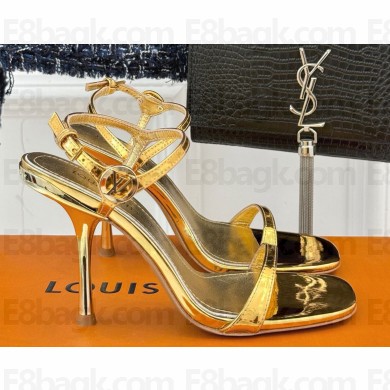 Louis Vuitton 6AM Sandal gold Patent calf leather heel 9.5cm 2025