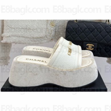 Chanel Platform lambskin mule white 2025
