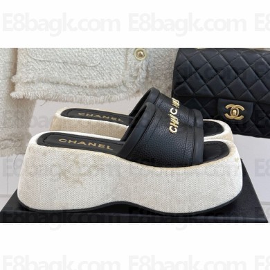 Chanel Platform lambskin mule black 2025