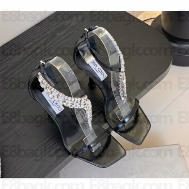 Jimmy choo Verity Sandal 100 black Vintage Metallic Leather Sandals 2025