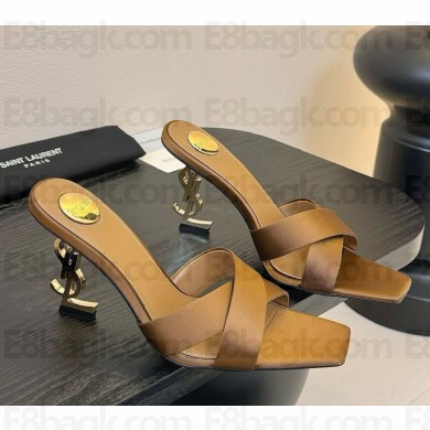 Saint Laurent mules opyum de crepé de satén brown  2025