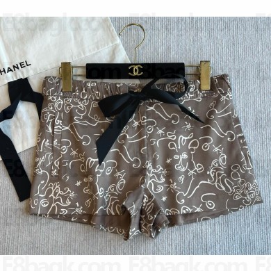Chanel shorts Lambskin grey,white,black P78800 2025