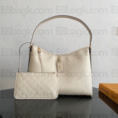 louis vuitton Monogram Empreinte CarryAll MM bag WHITE M46289