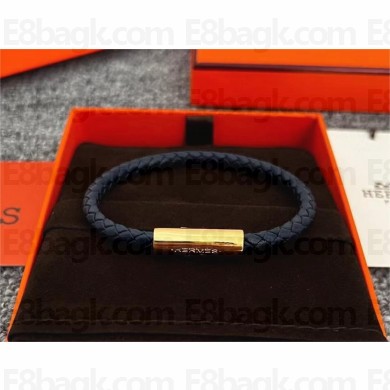Hermes Goliath Code Bracelet Dark Blue/gold
