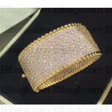 VanCleef&Arpels 18k Cuff Bracelet with Crystal Gold 2018
