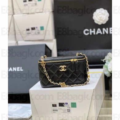 Chanel Clutch with Chain in Lambskin AP3416 black 2023(original quality)