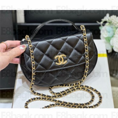 Chanel Shiny Aged Calfskin Clutch with Chain Bag AP3367 Black 2023(original quality)