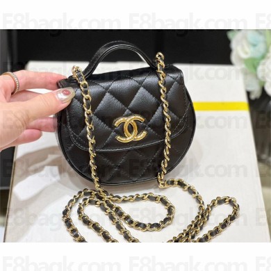 Chanel Shiny Aged Calfskin Clutch with Chain Bag AP3378 Black 2023(original quality)