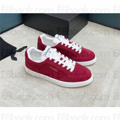Chanel Suede Calfskin red Sneakers G45085 2023