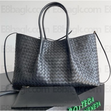 bottega veneta MEDIUM Intrecciato silky calf leather Pinacoteca BAG  Black/fondant 2025