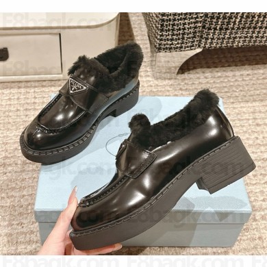 Prada Mocasines de piel cepillada loafers Negro 1D246M 1107-2024
