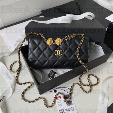Chanel Flap Phone Holder with Chain in Lambskin AP3426 black 2023