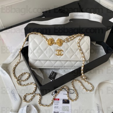 Chanel Flap Phone Holder with Chain in Lambskin AP3426 white 2023