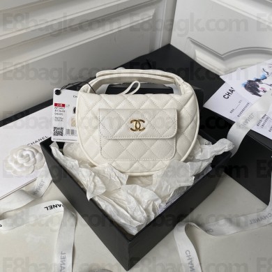 Chanel hoop loop bag in grained leather WHITE AP3467 2023