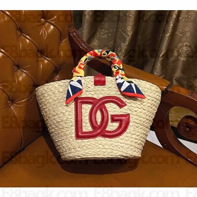 Dolce & Gabbana Small Kendra shopper with DG logo and handles red 2024