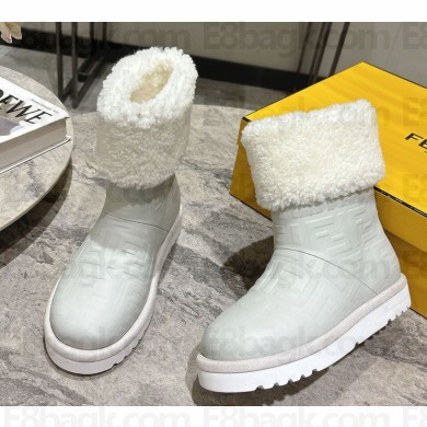 Fendi Apres Chic grey FF leather low boots with shearling 2024