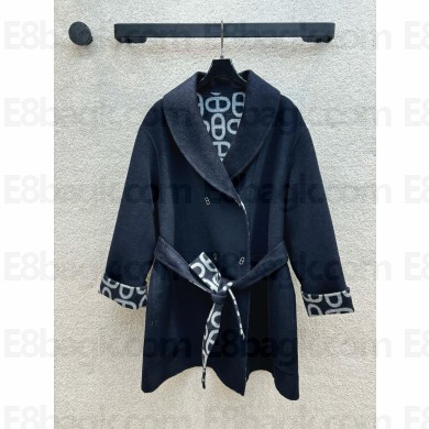 hermes cashmere wrap coat navy blue 2024