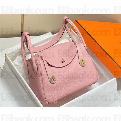 Hermes Lindy 26/30 in togo Leather Bag pink 2025
