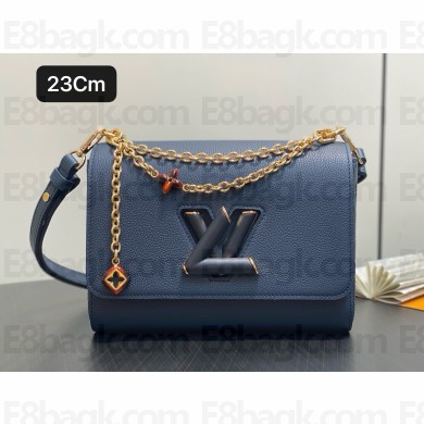 LOUIS VUITTON Taurillon leather Twist MM Slim M14342 NAVY 2025