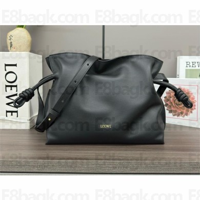 Loewe Medium Flamenco Clutch Bag in Nappa Calfskin Black