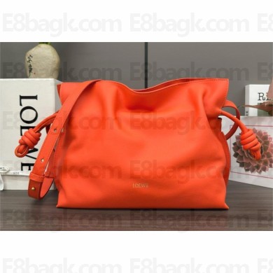 Loewe Medium Flamenco Clutch Bag in Nappa Calfskin orange