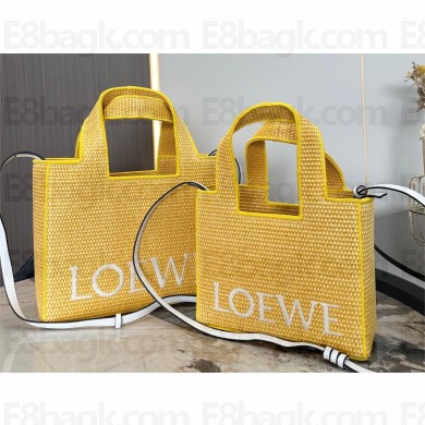 loewe anagram basket tote bag yellow 2023
