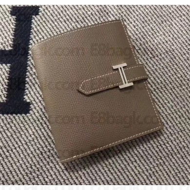 HERMES BEARN SHORT WALLET IN ORIGINAL EPSOM LEATHER etain