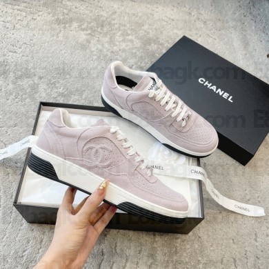 Chanel Suede Kidskin Sneakers G45079 light pink 2023