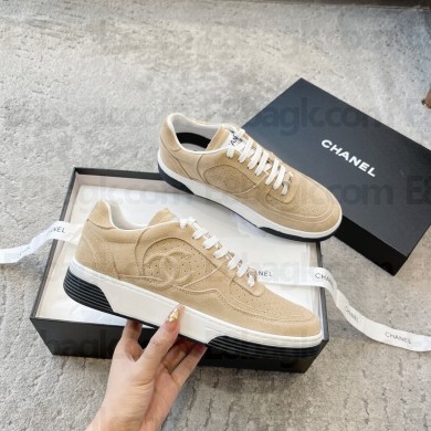 Chanel Suede Kidskin Sneakers G45079 beige 2023