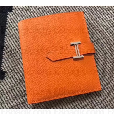 HERMES BEARN SHORT WALLET IN ORIGINAL EPSOM LEATHER orange