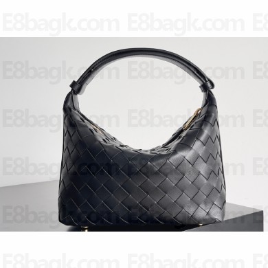 Bottega Veneta Mini Wallace Intrecciato leather shoulder bag Black 2023