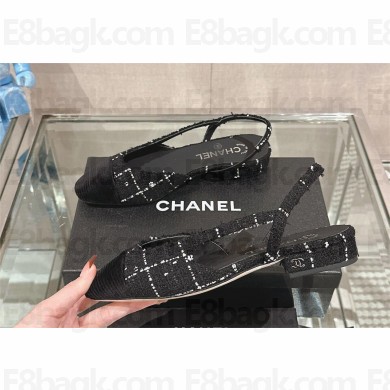 Chanel Heel 2cm tweed&lambskin Multicolor & Black Slingbacks G31319 2023