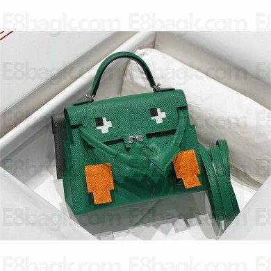 Hermes Kelly Doll picto Bag in epsom leather bambou 2024