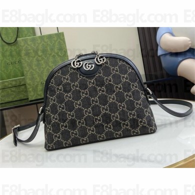 Gucci Ophidia GG Small Shoulder Bag 499621 IN Black and grey GG denim 2024