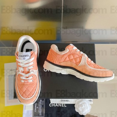 Chanel Fabric & Suede Calfskin Sneakers Light Orange G40184 2023